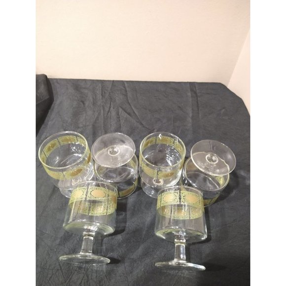 Dining 6 Vintage Green Gold Drinking Glasses Poshmark
